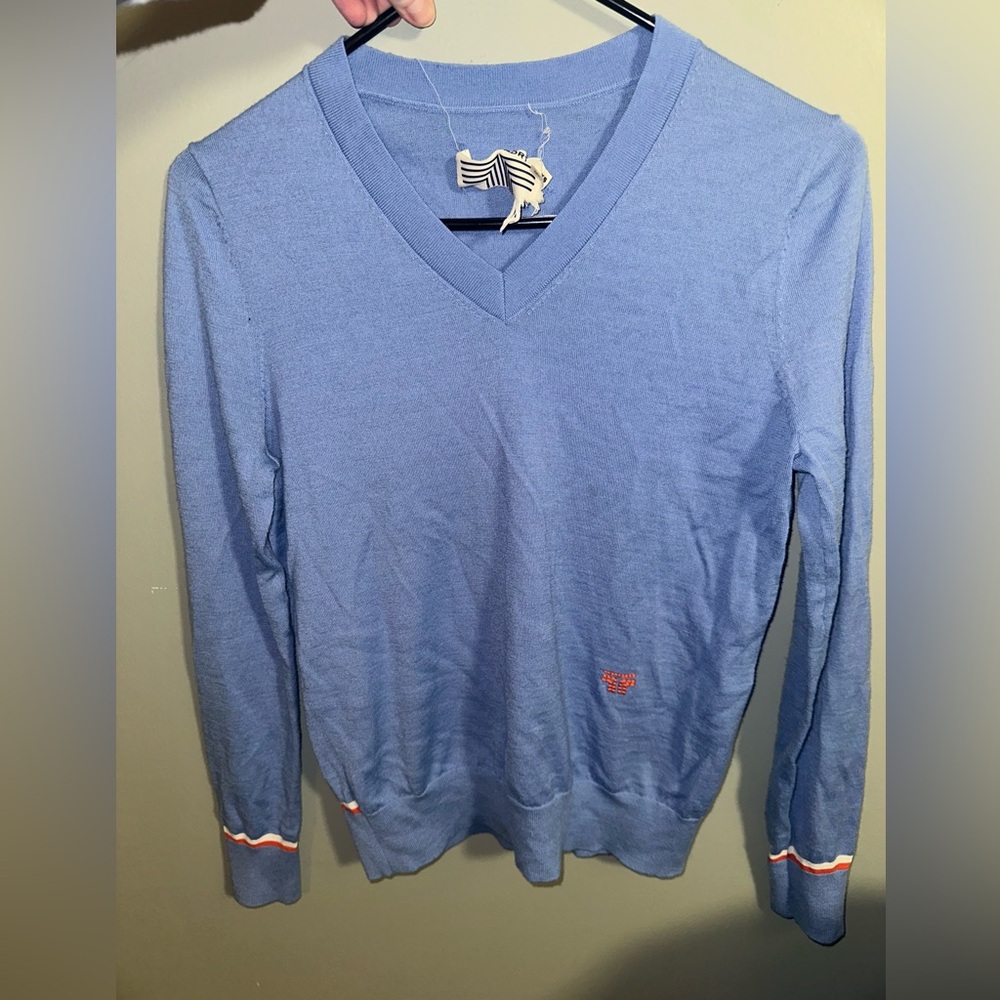 GUC XS Tory Sport merino wool v neck long sleeve sweater